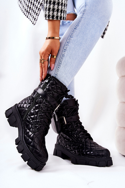 Prošívané Boty S Ledvinami Černé Maureen