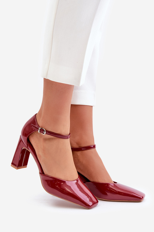 Lodičky Na Opätku Z Lakovanej Eko Kože Bordové Emindria