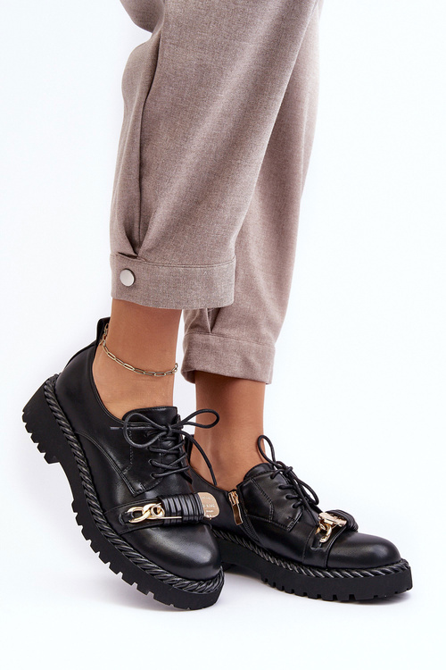 Dámské kožené polobotky D&A MR870-80 Černé