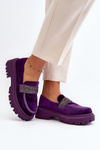 Dámske Sametové Mokasíny s Ozdobou Fialové Wendreda