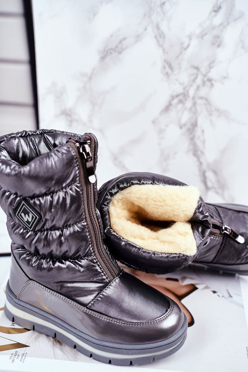 Dámské Sněhule Teplě Přírodní vlna Tmavě šedé Mumm