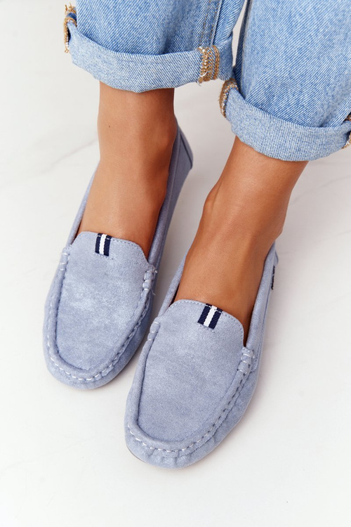 Dámska semišová modrá Moccasins San Marino