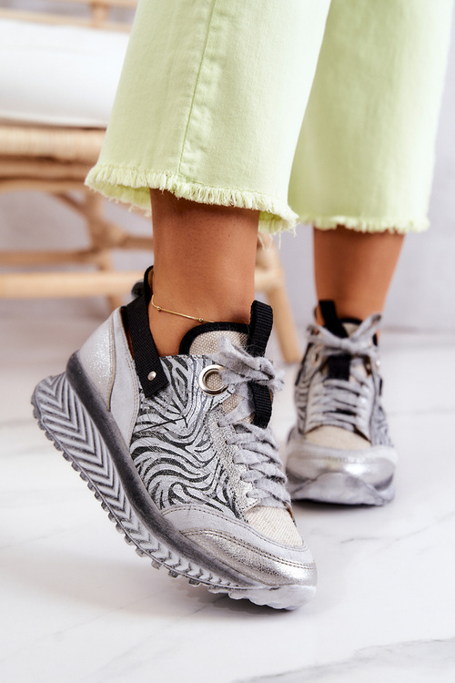 Dámske kožené tenisky Maciejka 04916-03 Šedá