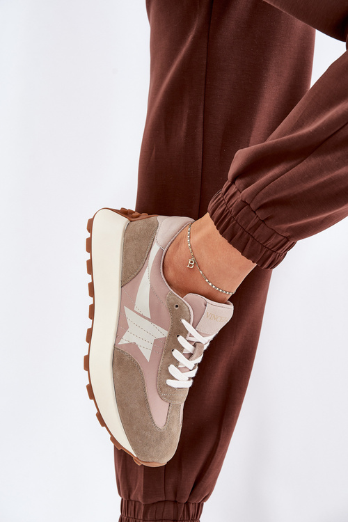 Dámské Sportovní Boty Z Semiše Na Platformě Vinceza 66720 Béžové