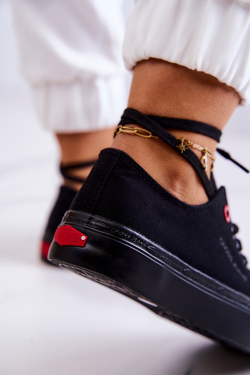 Klasické tenisky krížové džínsy jj2r4019c čierne