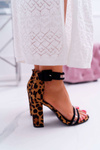 Dámské Sandály Na Podpatku Leopard Dolimo