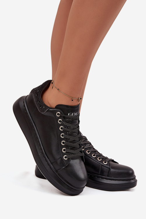 Dámské tenisky z pravé kůže GOE OO2N4004 Černé