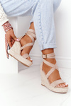 Klinové sandále s béžovým lanzarote cop