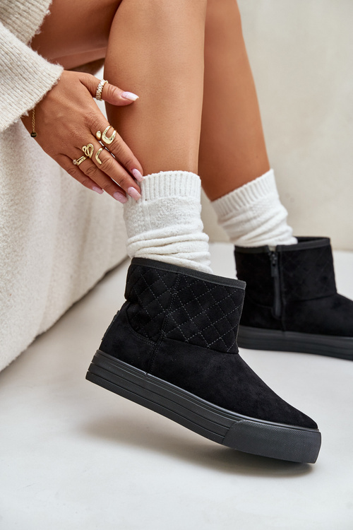 Sněžné boty na zip s kožešinovou podšívkou Big Star OO274A522 černé