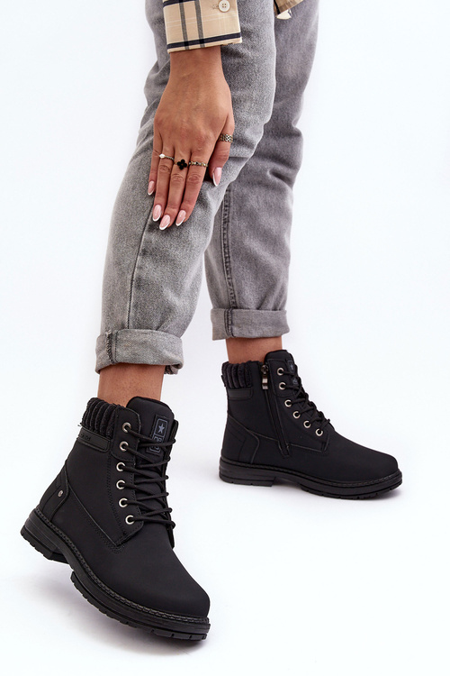 Dámske kožené topánky, čierna katalis