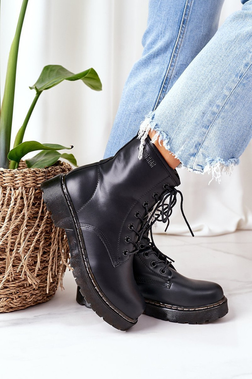 Teplé Kotníkové Boty Workery Big Star II274105 Černé