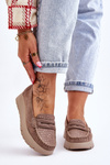 Suede Moccasins na platforme Milana Dark Beige