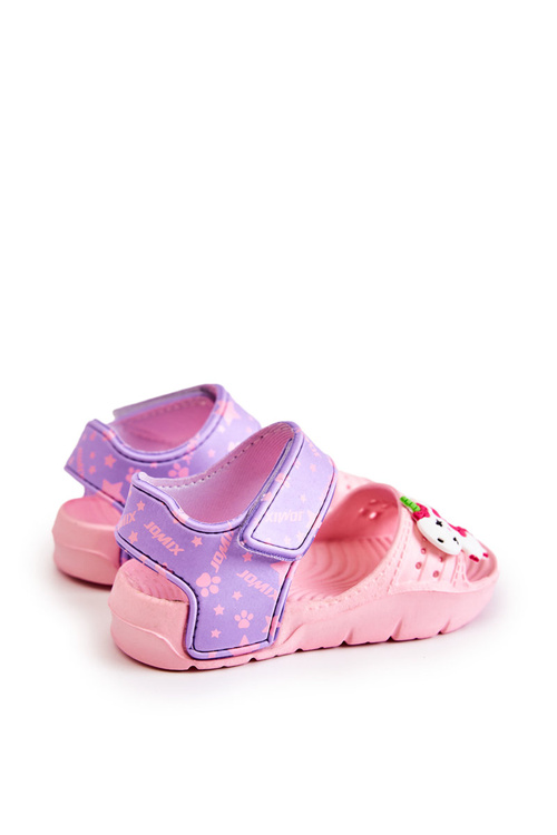 Dětské lehké sandály s důvěryhodnými dekoracemi Růžovo-fialová Trusty