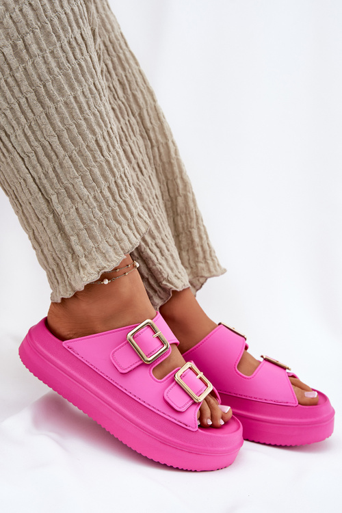 Dámské Sandały Na Platformě Se Zlatými Přezkami Fuchsie Zorila