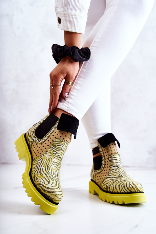 Kožené nazouváky Maciejka 05324-07 Žlutá