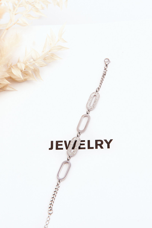 náramek s oválnými přívěsky Stříbrne