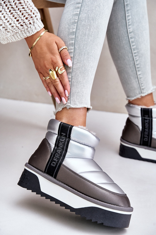 Nízké Sněhové Boty Na Tlusté Podešvi D.Franklin DFSH371010 Stříbrné