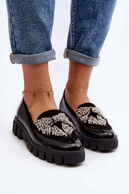 Lakované dámské mokasíny Laura Messi 2785 černé