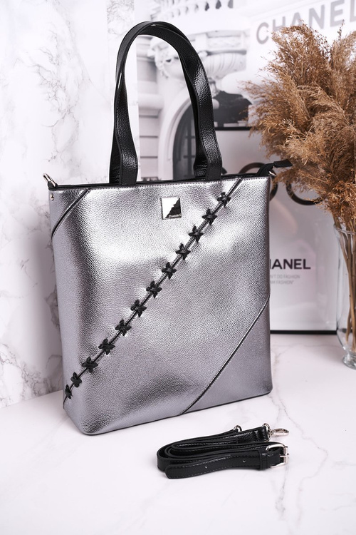 Velká Dámská kabelka Shopper MONNARI BAG0840-022 Stříbrná 