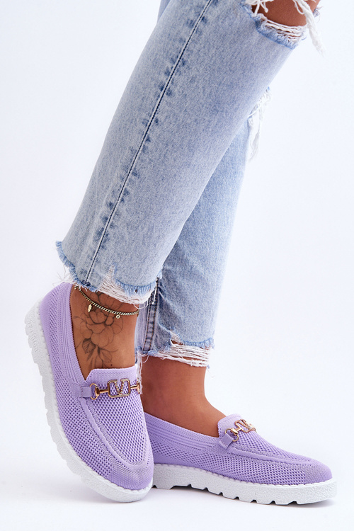 Dámské nazouvací tenisky se zdobením fialové Alena