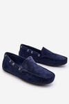 Mužské semišové nákladní mokasíny tmavě modré Rayan