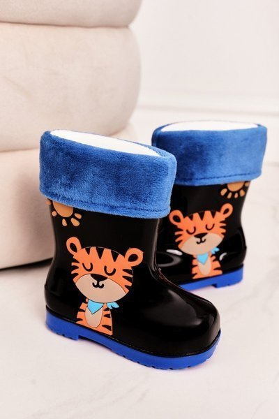 Detské izolované galoshes s Tiger Black