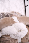 Velká Oboustranná Plyšová A Ovčí Deka Sherpa Throw Béžová