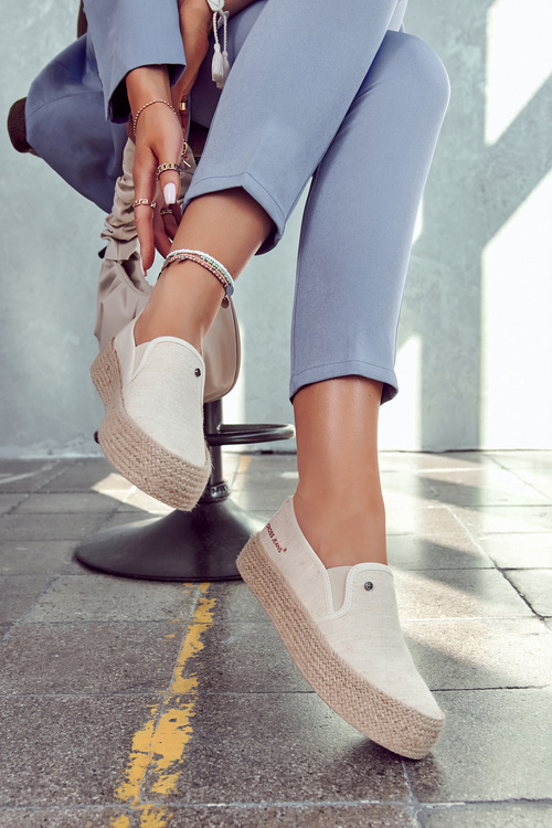 Dámské espadrilky na platformě Cross Jeans JJ2R4014C béžová