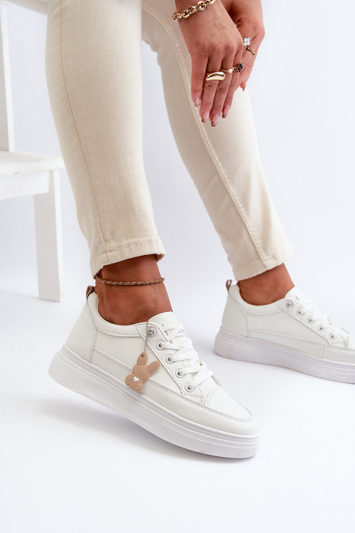 Tenisky Dámské Sportovní Na Platformě S Ozdobou Bílý VINCEZA 13613