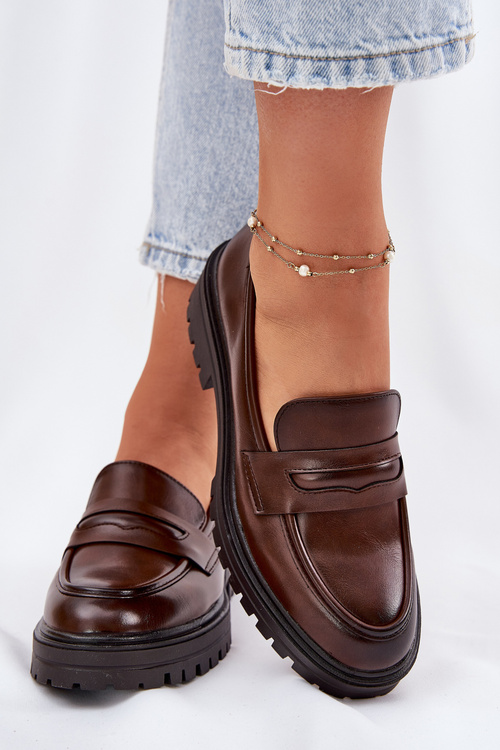 Klasické Dámske Mokasíny Z Eko Kože Hnedé Enticca