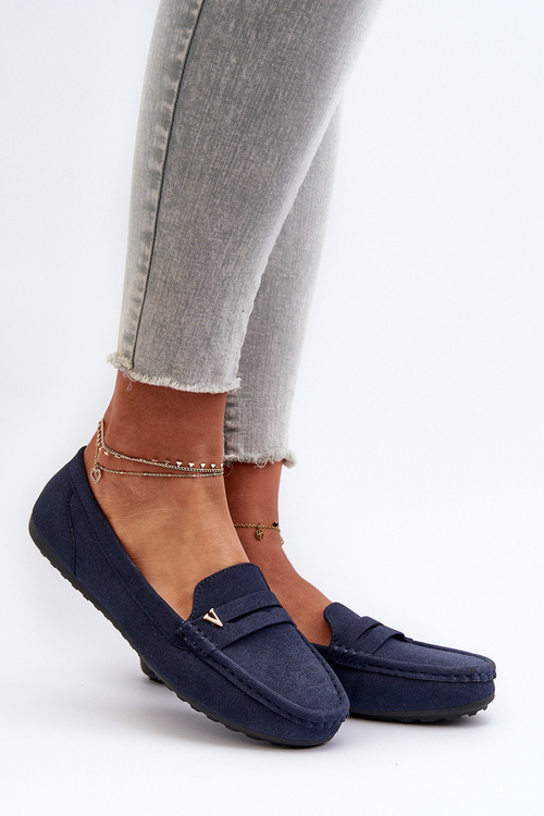 Klasické tmavomodré dámske mokasíny Iramarie
