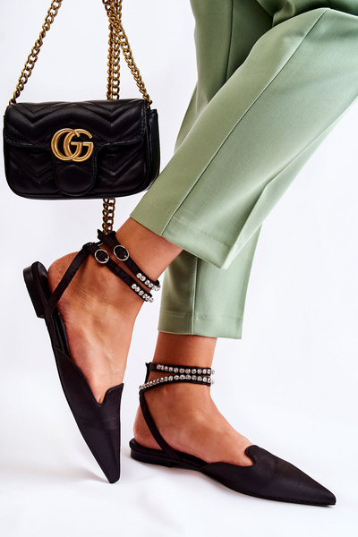 dámské sandály se špicovou špičkou Černé Amisha