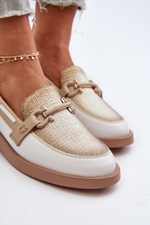 Dámské kožené mokasíny Maciejka 06493-11 Bílo-Bežové