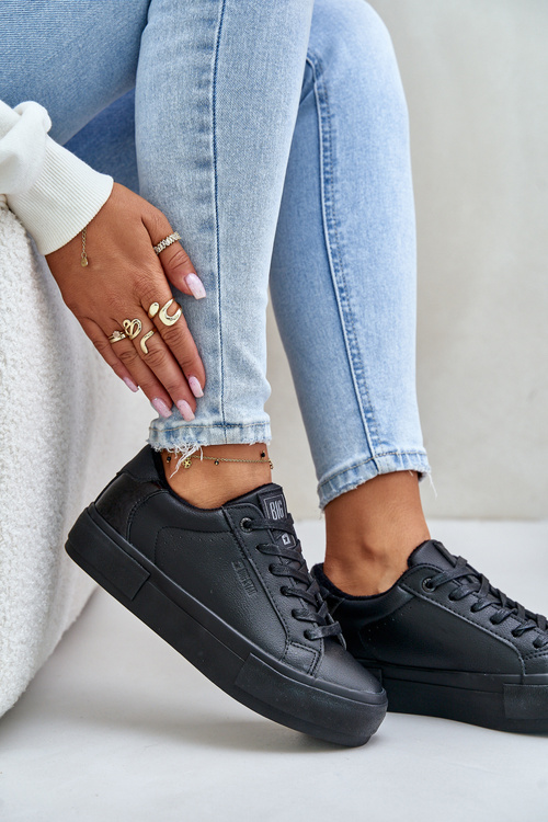 Zateplené dámske tenisky na platforme Big Star OO274A555 čierne