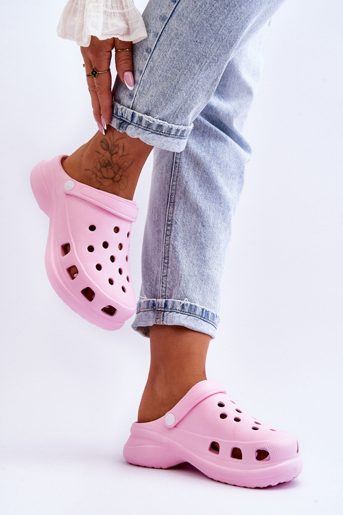 Pěnové Sandály Crocs Na Robustní Podrážce Růžove Katniss