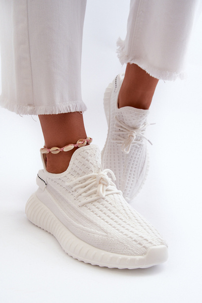 Dámske bielé textilné slip-on športové topánky Nelmarie