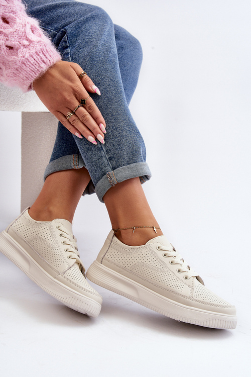 Dámské kožené sportovní tenisky Bílé Failla