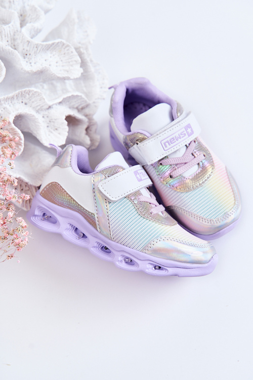 Dětská kožená sportovní obuv Bílo-fialová Loopsy