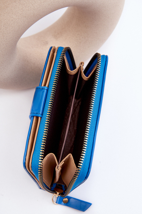 Lakovaná dámská lakovaná peněženka modrá Risima