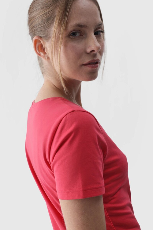 Dámske Hladké Tričko S Logom Ružové 4F 4FWMM00TTSHF1845-62S