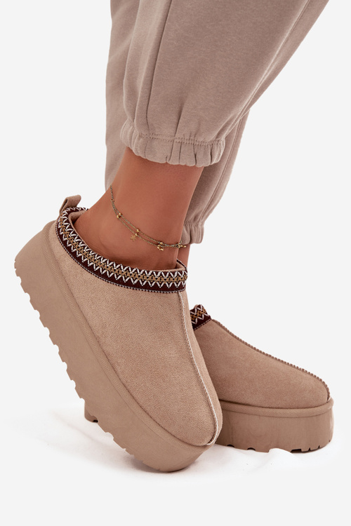 Dámske snehuliaky s ozdobným výšivkou Béžové Jenira