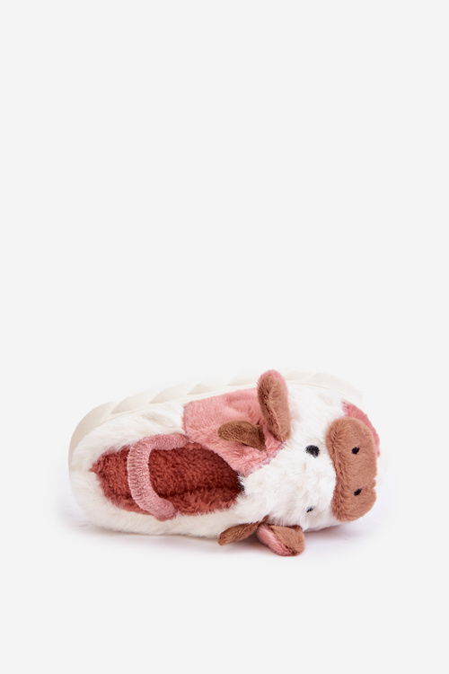 Dětské Chlupaté Pantofle S Kravským Motivem Růžové Tamorrin