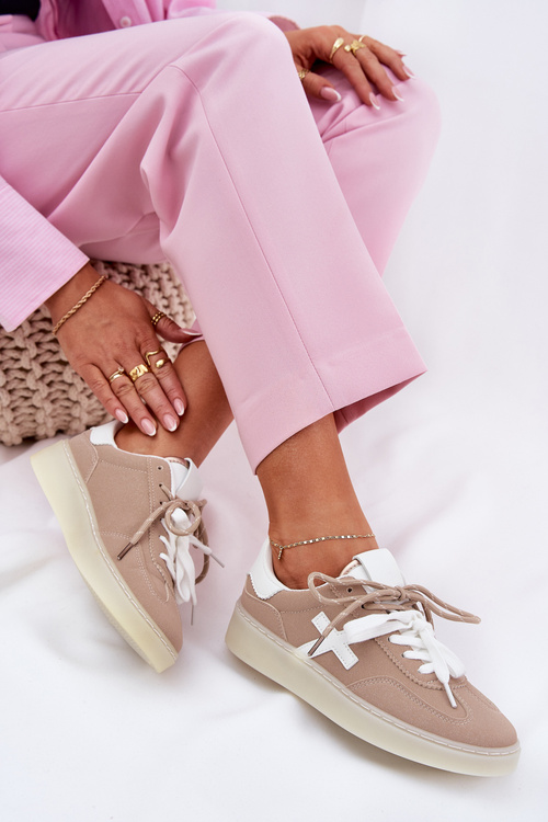 Nízke Dámske Športové Topánky Béžové Zelevelis