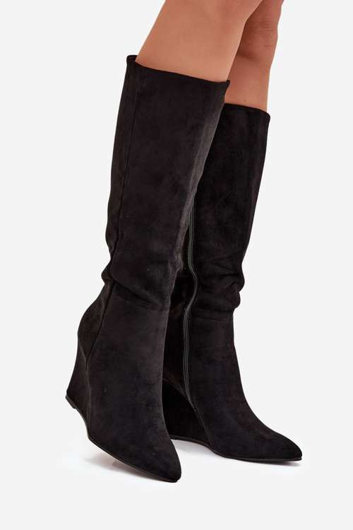 Zateplené Dámské Kozáky Na Platformě Černé Rosina