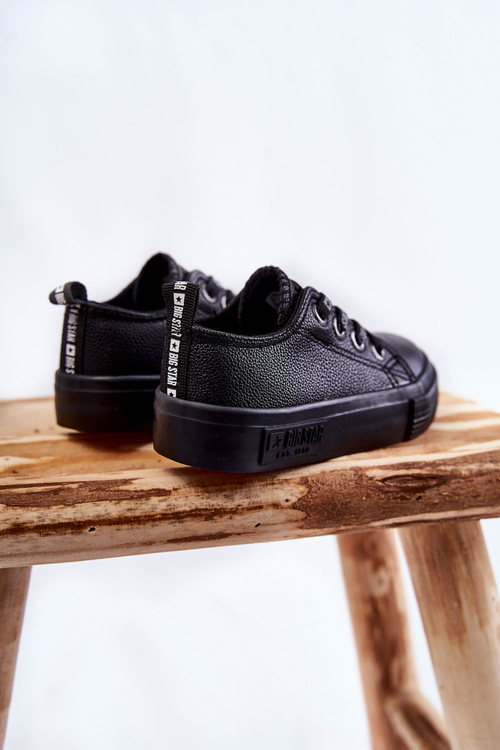 Veľká hviezda KK374061 Čierne kožené tenisky