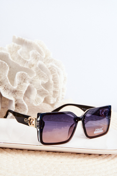 Čierne Dámske Štvorcové Slnečné Okuliare UV400