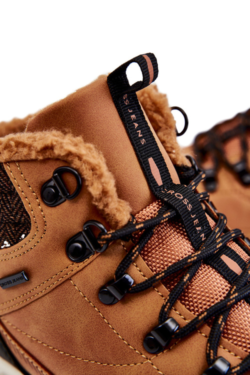 Pánske izolované topánky krížové džínsy KK1R4021C Camel Trekking topánky