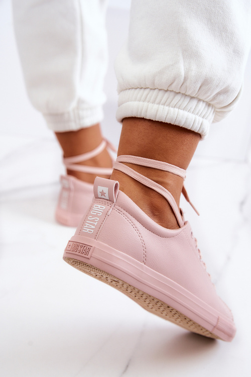 Dámske kožené tenisky Big Star JJ274071 Svetlo ružová
