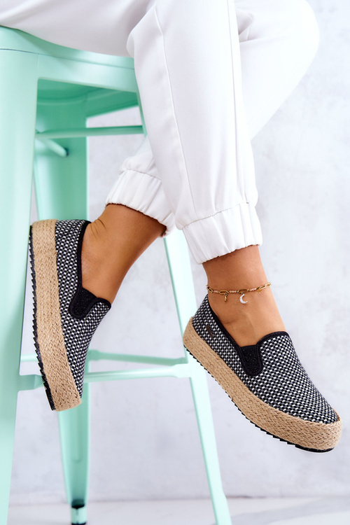 Dámské pletené tenisky Slip On Big Star JJ274395 Černá