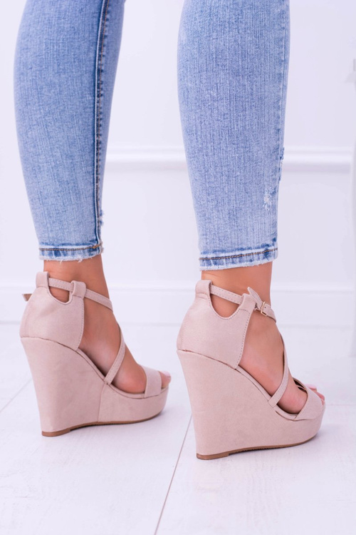 Dámské béžové semišové sandály Eline